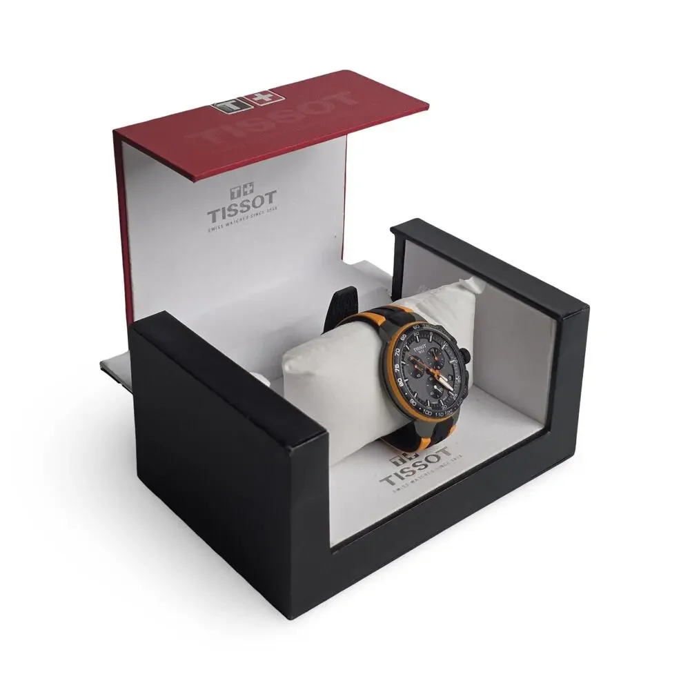Tissot T-Race Cycling Chronograph Watch Orange Strap T111.417.37.441.04 Box